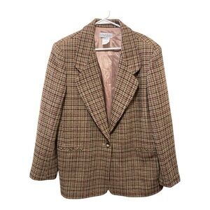 Vintage Private Concept Wool Blazer - Brown Size Large